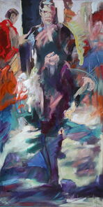 Immermann 10, Malerei eines Mannes in der Immermannstrasse