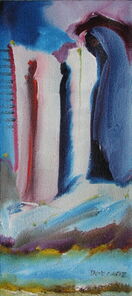 Montag 6.30 Uhr, oil on canvas, 60 x 26 cm