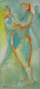 Montag 12.25 Uhr, oil on canvas, 60 x 26 cm