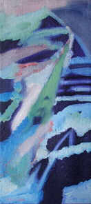 Montag 14.35 Uhr, oil on canvas, 60 x 26 cm