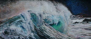 Dalgalar 2, oil on canvas, 60 x 140 cm