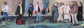 Gleis 19 West, oil on canvas, 30 x 90 cm