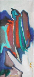 Montag 15.50 Uhr, oil on canvas, 60 x 26 cm