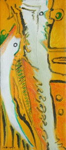 Montag 17.10 Uhr, oil on canvas, 60 x 26 cm