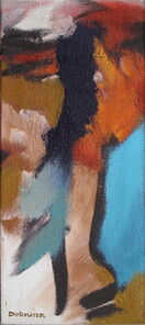 Montag 19.40 Uhr, oil on canvas, 60 x 26 cm