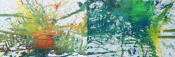 Pilbowbild 260918_a & b, acryl & oil on canvas, 75 x 220 cm, Fassung 1, nach dem Event