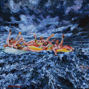 Wave 5, oil on canvas, 35 x 35 cm