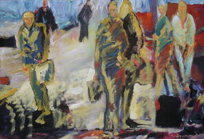 Gleis 24, oil on canvas, 90 x 130 cm