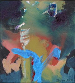 Langer Sonntag 3.2, Menschenmassen in der Fußgängerzone, gemalt mit Ölfarben