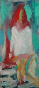 Montag 9.30 Uhr, oil on canvas, 60 x 26 cm