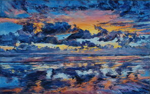 Meerbild 250305, oil on canvas, 75 x 120 cm