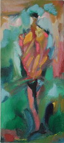 Montag 8.50 Uhr, oil on canvas, 60 x 26 cm