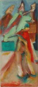 Montag 11.25 Uhr, oil on canvas, 60 x 26 cm