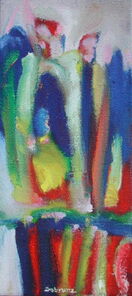 Montag 13.55 Uhr, oil on canvas, 60 x 26 cm