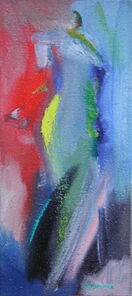 Montag 14.10 Uhr, oil on canvas, 60 x 26 cm