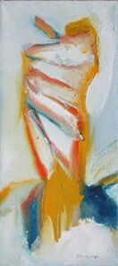 Montag 14.55 Uhr, oil on canvas, 60 x 26 cm