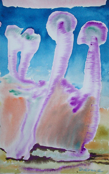 Gunter Herr in Gibichs Burg, Mischtechnik auf Papier