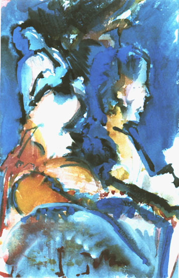 Mit bösem Zoll, Mischtechnik auf Papier