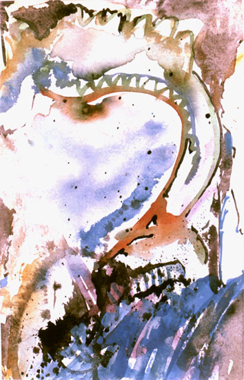 Bau der Burg, Mischtechnik auf Papier