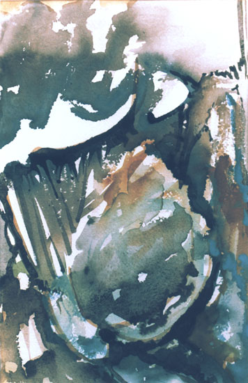 Erda die Urmutter, Mischtechnik auf Papier