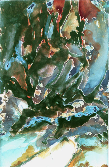 Die Klüfte Niebelheims, Mischtechnik auf Papier