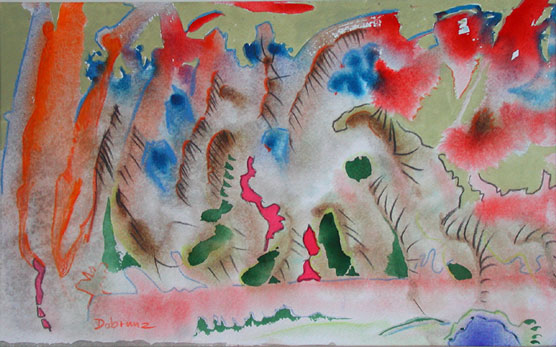 Mit dem Vogel als Wegweiser, Mischtechnik auf Papier