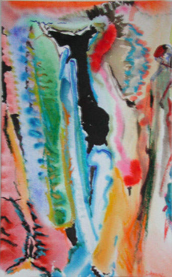 Der seine Waffen vermisst, Mischtechnik auf Papier