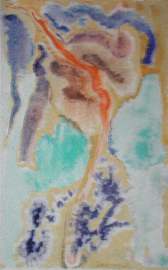 Wotans Blick trifft Hunding, Mischtechnik auf Papier