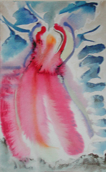 Das Schwert in der Asche, Mischtechnik auf Papier