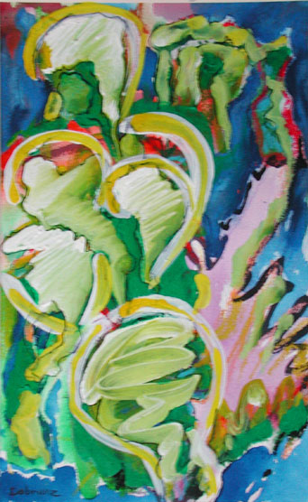 Die neun Töchter Erdas, Mischtechnik auf Papier