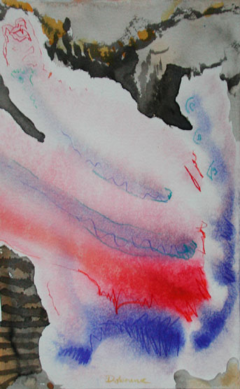 Raub ihrer Göttlichkeit, Mischtechnik auf Papier